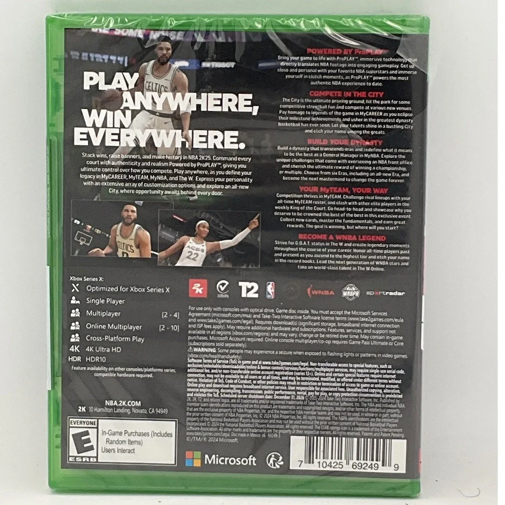 NBA 2K25 Xbox Series X 2024 Basketball Sports Game Jayson Tatum Cover New Sealed